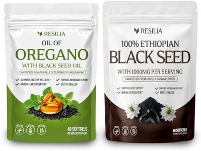Resilia Oregano Oil & Black Seed Softgels – 6000mg Oregano + 1000mg Black Seed Per Serving – Herbal Daily Wellness Formula – Easy to Swallow – 60 Softgels
