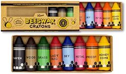 Hieno 100% Pure Beeswax Crayons Non Toxic Handmade - Natural Jumbo Crayons Safe For Kids & Toddlers With Natural Food Coloring - Crayon For Toddlers Shaped For Perfect Grip (Rounded) - Toddler Colors