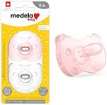 Medela Baby Pacifier | 0-6 Months | Includes Sterilizing Case | 2-Pack | Soft Silicone | BPA-Free | Supports Natural Suckling | Pink and Clear