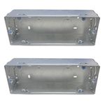 Forus Concealed GI Sheet Metal Modular Box 8 Module, Excellent Quality Rustproof Galvanized Iron Heavy Duty Flush Mounting Electrical Junction Box, 18 Gauge thick 9x3 All-win Series Junction Box-2PC