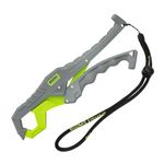 Booms Fishing G05 Fish Lip Gripper Saltwater, 9.4" Plastic Catfish Grippers Pliers, Fish Grabber Tool with Lanyard, Fish Grips for Kayak Fishing Accessories, Great Fish Holder for Caught Fish, Green