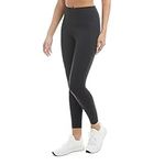 Danskin Women's High Rise Bonded Legging, Black Salt, Large