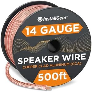 InstallGear 14 Gauge Wire AWG Speaker Wire (500ft - Clear) | Speaker Cable for Car Speakers Stereos, Home Theater Speakers, Surround Sound, Radio, Automotive Wire, Outdoor | Speaker Wire 14 Gauge
