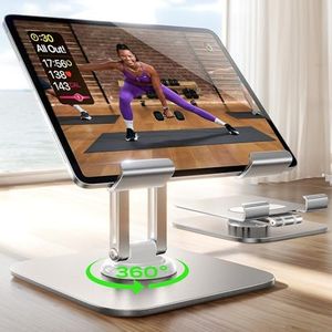 LISEN for iPad Stand Holder Adjustable Tablet Stand for Desk, 2024 for iPad Accessories for Computer Accessories iPad Holder for Desk Kindle Table Mount/Monitor/PS/Switch iPhone 12.9"-4.7" Sliver