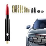 QODOLSI Pack-1 Car Bullet Antenna, Skull Pattern Antenna Mast, Fit for Chevy Silverado 1500 2500 3500 HD Avalanche GMC Sierra 1500 2500 3500 Denali Heavy Duty Pickup Trucks Accessories (Red)