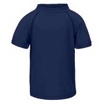 LACOFIA Boys Short Sleeve Rash Vest Kids Sun Protection Swim Shirts Children Rash Guard Quick Drying Navy 5-6 Years