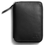 DailyObjects Check-in Travel Passport Wallet Cover for Men and Women | Passport Cover with Zip Around Closure Made of Vegan Leather | Passport Holder with Credit Debit Card Slots - Black