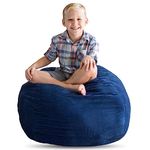 Creative QT Stuffed Animal Storage Bean Bag Chair - Stuff 'n Sit Organization for Kids Toy Storage - Extra Large Size (38", Royal Blue Corduroy)