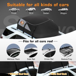 Sailnovo 20 Cu Ft Car Roof Bag – Foldable Soft Cargo Box with Straps & Hooks