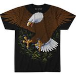 Liquid Blue Vintage Eagle All Over Print Short Sleeve T-Shirt, Black, Large