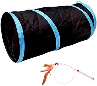 iCAGY Cat Tunnel for Indoor Cats Interactive, Rabbit Tunnel Toys, Pet Toys Play Tunnels for Cats Kittens Rabbits Puppies Crinkle Collapsible Pop Up Black 20"