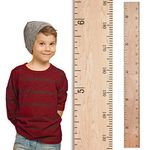 Headwaters Studio Wooden Ruler Growth Chart for Kids + Free Height Measurement Milestone Stickers | Nursery Wall Decor Boys & Girls Room| Natural Schoolhouse Ruler | Made in USA