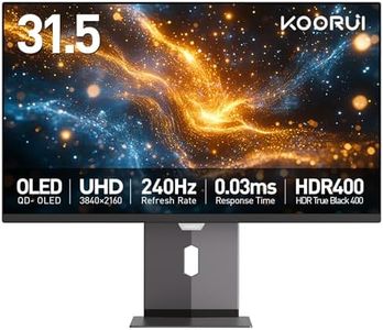 KOORUI 32 Inch 4K OLED Gaming Monitor, UHD 3840x2160, 240Hz 0.03ms Computer Monitors, HDR True Black 400, 99% DCI-P3, AdaptiveSync, DP&HDMI, Tilt/Pivot/Swivel/Height Adjustable, USB Type-C, S3241XO