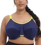 Elomi Women's Plus Size Energise Underwire Sport Bra, Navy, 38 Husky