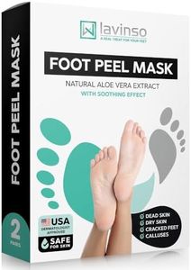 Lavinso Foot Peel Mask for Dry Cracked Feet – 2 Pack Dead Skin Remover and Callus - Exfoliating Peeling Soft Baby Feet, Original Scent