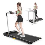 UREVO Under Desk Treadmill, Walking Pad, 0.6-7.6 Mph 2 in 1 Folding Treadmill with Smart Rotary Console,Including 3 HIIT Modes, 2.5 HP Treadmills for Home Office