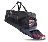 PowerNet Bat Vault Bag | Pro Bat Duffle | Baseball Softball | Removable Bat Rack with Hook to Attach to Fence | Padded Bat Compartment | Fits 34 Inch Bats