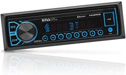 BOSS Audio Systems 455BRGB Multimedia Car Stereo - Single Din, Bluetooth Audio and Hands-Free Calling, MP3 Player, USB Port, AUX Input, AM/FM Radio Receiver, No CD/DVD, Multi Color Illumination