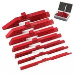 7pcs Precision Setup Blocks, Router Table Setup Bars, Aluminum Setup Blocks Height Gauge Set for Router Table Saw Accessories and Angle Woodworking Set Up(Red)