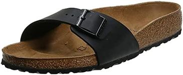 Birkenstock Womens Slip-On Madrid Silver Metalc Bfl, Black Birko-Flor, 5 US