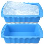 Haldane 2PC Extra Large Ice Block Molds, 6LB Giant Ice Cube Molds for Plunge Lab, Ice Container for Freezer, Thickened and Reinforced Silicone Ice Tray, Cold Plunge Tub Accessories, Blue