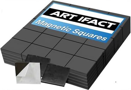 ART IFACT 25 Pieces of Magnets with Self Adhesive | Flexible Sticky Magnets | Magnetic Stickers Tapes Peel Sticky Magnet - 1 inch X 1 inch - Hold Upto 50 Grams (25 Pieces)