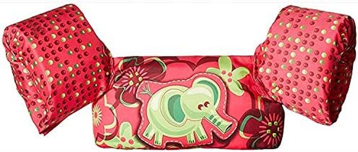 Koochie-Koo Elephant Printed Cool Beach/Pool Party Float Arm Bands Swimming Trainer Vest Life Jacket for Baby Boys and Girls from 2 to 6 Years 22 to 55 lbs (Pack of 1, Red)