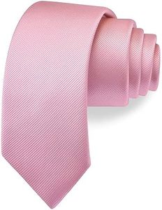 Branduce 2.4"（6cm） Solid Pure Color Skinny Tie Plain Slim Necktie for Men, Pink