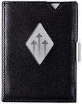 EXENTRI Leather Trifold Multiwallet - RFID Blocking w/Stainless Steel Locking Clip and Coin Purse