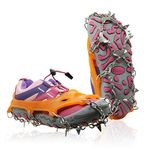 Ice Cleats for Kids, Crampons for Kids Hiking Boots & Shoes, Stainless Steel Anti Slip Traction Cleats Ice Snow Grips, Micro Spikes for Ice Fishing, Walking, Hiking &Climbing, Toys for Boys & Girls