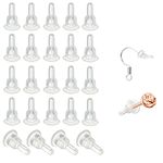 50pcs Silicone Earring Backs, Full-Cover Clear Earring Backs, Dust-Proof, Hypoallergenic Soft Ear Safety Pads Backstops for Stabilize Earring Studs Hooks (10x6mm)