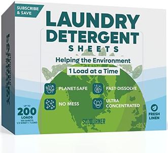 Eco Friendly Laundry Detergent Sheets (100 sheets 200 loads) Laundry Sheets - Plant based Free and Clear Laundry Strips for HE machine, travel, home clothes washing (Fresh Linen)