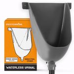 Stock Your Home Waterless Urinal for Men (Gray), Plastic Urinals for Men's Garage, Shed, or Backyard, Wall Mount Urine Diverter and Outdoor Camper Urinals, Portable Urinal for Men, Waterless Toilet