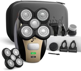 Freebird Electric Head & Body Hair Shaver - Mens Cordless Waterproof Razor with Rotary Blades (FlexSeries, Shaver Kit + Travel Case + Extra Blade)