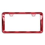 Sgooky 3D Curly Wave Pattern License Plate Holder Shining Red License Plate Frame from Pure Zinc Alloy Metal Perfect Plate Holder