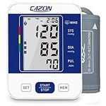 Blood Pressure Monitor for Home Use, CAZON Blood Pressure Machine Upper Arm Accurate BP Monitor Fully Automatic Irregular Heartbeat & Pulse Rate Monitoring Meter, 2X99 Memory, Adjustable Cuff 22-40cm