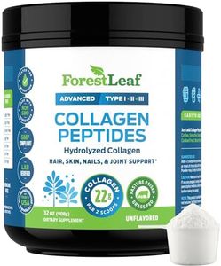 Advanced Hydrolyzed Collagen Peptides – Type 1, 2 and 3 Unflavored Protein Powder - Pasture Raised, Grass Fed - Anti-Aging, Joint, Skin, Hair and Bones Formula - 2 LBS, 80 Servings - ForestLeaf