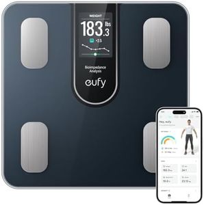 eufy Smart Scale C20, Digital Bathroom Body Fat Scale with Large TFT Screen, All-in-One Display for Offline Use, Bluetooth Scale for Body Weight with 16 Metrics, BMI, Multi-Modes, High Accuracy