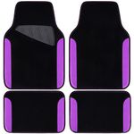 CAR PASS Rainbow Waterproof Universal Fit Faux Leather Car Carpet- Anti-Slip Nibbed Backing Floor Mats for SUV, Vans, Sedans, Trucks, Automotive Set of 4 for Women&Cute Girly (Purple)