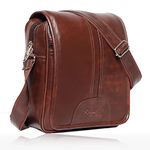 Bagneeds® Sling Casual Cross Body Travel Office Business Messenger One Side Shoulder Leather Bag Unisex Use for Men & Women(Brown)