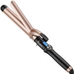 1 1/4 Inch Extra Long Barrel Curling Iron, Ceramic Tourmaline Curling Wand Professional Dual Voltage