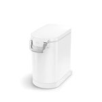simplehuman CW2111 25L 12KG Medium Pet Dog Dry Food Storage Container Bin, Lid-Mounted Measuring Scoop, Airtight Seal, Pet-Proof Lock, Removable BPA-Free Inner Bucket, White Steel