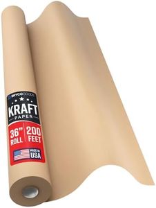 Bryco Goods 36" x 2,400" (200') Brown Kraft Paper Roll - Made in USA - Craft Paper for Banner Bulletin Board Art Table Covering Gift Wrapping Bouquet Packing Parcel (Brown, 36" x 200')