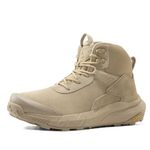 NORTIV 8 Men's Waterproof Military Tactical Work Boots Leather Motorcycle Combat Boots Lightweight Non-Slip Hiking Boots for Men,Size 8,Sand,SNMT246M
