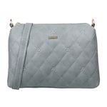 Mochi Women Grey Zip Top Sling Bag (66-7354)