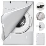 Waterproof Outdoor Washing Machine Cover, Full Coverage on 4 Sides, Double Zip Front & Back, Thickened Double-Sided Silver Coating 60 x 65 x 85 cm (12 kg/XL)