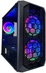 Apevia PRODIGY-BK Micro-ATX Gaming Case with 1 x Tempered Glass Panel, Top USB3.0/USB2.0/Audio Ports, 3 x RGB Fans, Black Frame