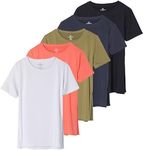 5 Pack Womens Tops Workout Short Sleeve T Shirts Tshirts Gym Ladies Athletic Tees Exercise Loose Fit Active Top Yoga Dry Fit