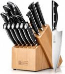 PAUDIN Kitchen Knife Set with Block, 16-Piece Razor Sharp Chef Knife Set