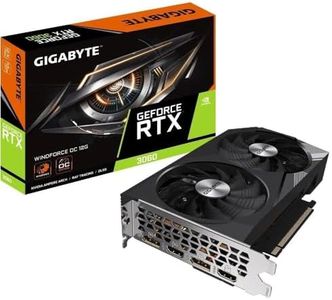 Gigabyte NVIDIA GeForce RTX 3060 WINDFORCE OC V2 Graphics Card - 12GB GDDR6, 192-bit, PCI-E 4.0, 1792MHz Core Clock, 2X DP 1.4, 2 x HDMI 2.1, NVIDIA Ampere - GV-N3060WF2OC-12GD